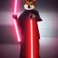 Placeholder: darth shiba inu with a red light saber