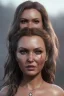 Placeholder: Camilla luddington face, big busty hitomi tanaka, texture skin,Crystal yellow eyes, long white hair, wearing The Lara Croft, realistic, 4k, intricate, best quality, fog particles, fire particles, octane render, vray, sword fire