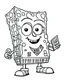 Placeholder: Generate a colouring pages of the SpongeBob along with some pencil sketch marks with white background