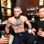 Placeholder: khabib nurmagomedov drunk with whisky with conor mcgregor in a bar