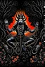 Placeholder: hindu god shiv mahakaal tandav forest dancing night stars moon black angry snakes around neck,garland of skull
