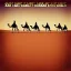 Placeholder: far away Camel walk in the desert , album cover