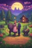 Placeholder: The monster and the princess, stardew, valley style