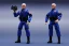 Placeholder: Plastic Mike Pence as G.I. Joe toy Doll figure With a pistol space force Commander Blue fabric uniform, black Moonboot in a clear package