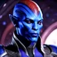 Placeholder: handsome male alien, male Asari mass effect, suave sophisticated