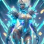 Placeholder: Athlete mistress, fencing stance, holographic armor, space combat boots, short pixie blonde hair, big chest, final fantasy tactics, showing skin, big hips no clothing, happy, Full body, Beautiful waifu style girl, hyperdetailed painting, luminism, concept art, 4k resolution, fractal details bioluminescence , 3d render, octane render, intricately detailed , cinematic, trending on artstation ,Centered hyperrealistic cover photo awesome