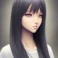 Placeholder: A realistic anime wifu character, from behind, head turned to the right