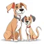 Placeholder: mother dog and father dog cartoon