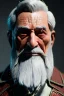 Placeholder: Old man Cyborg anime warrior, grey hair, trimmed grey beard,brown eyes, waist up portrait, 8k resolution, intricate details, ornate details, soft lighting, vibrant colors, retroanime, futuristic cityscape background