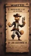 Placeholder: wanted poster on wooden wall depicting a handsome bad ass cowboy Lucky Luke squirrel ninja juggling pistols ,bokeh like f/0.8, tilt-shift lens 8k, high detail, smooth render, down-light, unreal engine, prize winning