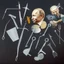 Placeholder: Complex Surgical Instruments crossing over Putin,President Xi jinping,Joe Biden hugging together with a Newborn Boy,black background,surrealism,minimalism,Painting By Adrian Ghenie,Rene Magritte,Salvador DaliLucian Freud,Michelangelo,Pablo Picasso