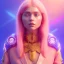 Placeholder: A portrait of a crystalised blue pink extraterrestrial, gold, diamonds, sunny background, atmospheric, realistic, unreal engine, 8k. Cinematic lighting, octane render.