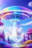 Placeholder: Ufo rainbow, futuriste ultra moderne,heaven,crystal very beautiful city,nature forest flowers colors