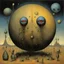 Placeholder: Vivisection of the spheres, human organ grinder, Bridget Bate Tichenor and Joan Miro and Zdzislaw Beksinski deliver a surreal masterpiece, muted colors, sinister, creepy, sharp focus, dark shines, asymmetric,