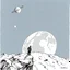 Placeholder: a alone man. pen and ink, birds eye view, illustrated by hergé, Background space and earth