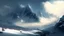 Placeholder: Far over the misty snow capped mountains cold