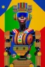 Placeholder: robot portrait in Kente, cinematic, ghana flag, african pattern symbols, engraved, 8k quality