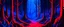 Placeholder: Dark hell forest in neon style red, blue and green colours in the far distance