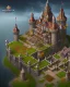 Placeholder: medieval fantasy castle town with flowers rpg art