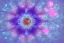 Placeholder: one cosmic surrealist crystal flower in blue and pink cosmos