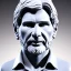 Placeholder: Greek white marble stature of harrison ford, full body, full of details realistic, hight definition, 8k