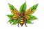 Placeholder: bee with canabis leafs wings rasta colours