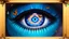 Placeholder: Surreal close-up of huge luminous eyes, multi-colored butterflies fluttering inside the iris, crystalline reflections in the pupil, long eyelashes like delicate branches, oil paint texture with visible brushstrokes, classical art gallery atmosphere, ornate gilded frame, magic realism style