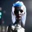 Placeholder: pretty silver hair cyber woman, cold ambient, latex, cables, purpurin, blood, black, gold, piercings, brown, decorative color feathers, circuits, neon style, a lot of led lights, fog, rain, vibrant color, highly detailed, art stations, concept art, smooth, unreal engine 5, god rays, ray tracing, RTX, lumen lighting, ultra detail, volumetric lighting, 3d, finely drawn, high definition, high resolution.