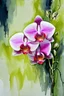 Placeholder: Orchids; watercolor in the style of Jean Haines