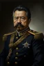 Placeholder: Painting portrait of Samoan formal chief young and black hair in military uniform imperial with mustache