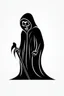 Placeholder: Extremely simple and fun logo representing the shadow of the grim reaper. Black on white background