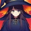 Placeholder: retro anime style, witch, witch hat, witch robe, expression smiling, portrait