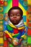 Placeholder: african baby in space, ghana colours, high detail