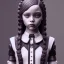 Placeholder: White Statue Jenna Ortega, Wednesday Addams, Rome style sculpture, full body, fresco background, hyper realistic, 8k,