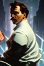 Placeholder: Best quality, masterpiece, ultra high definition,Futuristic, cyberpunk, Friedrich Nietzsche,Comic style