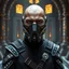 Placeholder: bald male corellian jedi wearing gunmetal grey and black old republic armored flightsuit and breath mask with gold and metallic red trim inside the jedi temple, centered head and shoulders portrait, hyperdetailed, dynamic lighting, hyperdetailed background, 8k resolution, volumetric lighting, light skin, fully symmetric details