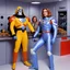 Placeholder: Skeletor and captain Scarlett in Calvin klein join space 1999 for luch