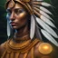 Placeholder: portrait full human body, Americans Indian, meditation, universe, realistic, 8k, high quality, extreme detail, symmetrical, four dimension, dark skin, jungle, dark background