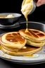 Placeholder: a pancakes that has been flipped but has chesse in between