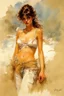 Placeholder: pretty french female,royo,1970s, splash art,