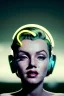 Placeholder: Ultra Realistic retro sci-fi scene, portrait, blonde woman, sweet young Marilyn Monroe face, perfect iris, glow eyes, makeup. Alien background, Retro sci-fi style helmet, tight latex coat, fog, rain, soft color, highly detailed, unreal engine 5, ray tracing, RTX, lumen lighting, ultra detail, volumetric lighting, 3d, finely drawn, high definition, high resolution.