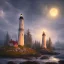 Placeholder: scenery lighthouse by night