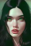 Placeholder: A very beautiful girl with emerald eyes, long black hair, white skin, big pink lips and dimples in the cheeks.