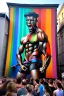 Placeholder: Huge pride party in the street art