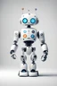 Placeholder: cheerful robot looking at logos of different companies, background white