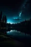 Placeholder: night sky with lake and dark forest