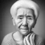 Placeholder: beautiful photo portrait of an old woman white hair black and white