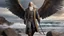 Placeholder: The stately and wise sorcerer named Pealda Stormbringer is walking on a rocky beach looking at a stormy ocean. He is dressed as a lord. He has grey hair and a white beard. beautiful light brown leather gloves. no jewelry. everything is intricately sculpted, exquisite realism, fantasy art, identical eyes, perfect face, Hyperrealistic, splash art, concept art, mid shot, intricately detailed, color depth, dramatic, 2/3 face angle, side light, colorful background