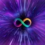 Placeholder: infinity symbol ∞ moving at warp speed, in space, striking, neon, chiaroscuro, dramatic, captivating, powerful, fantasy, beautiful, octane render, 16k post-production, artstation: award-winning: atmospheric: commanding: fantastical: clarity: ultra quality: striking: brilliance: stunning colors: amazing depth; lens: f/11, 35mm