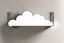 Placeholder: shelf brackets shaped like clouds